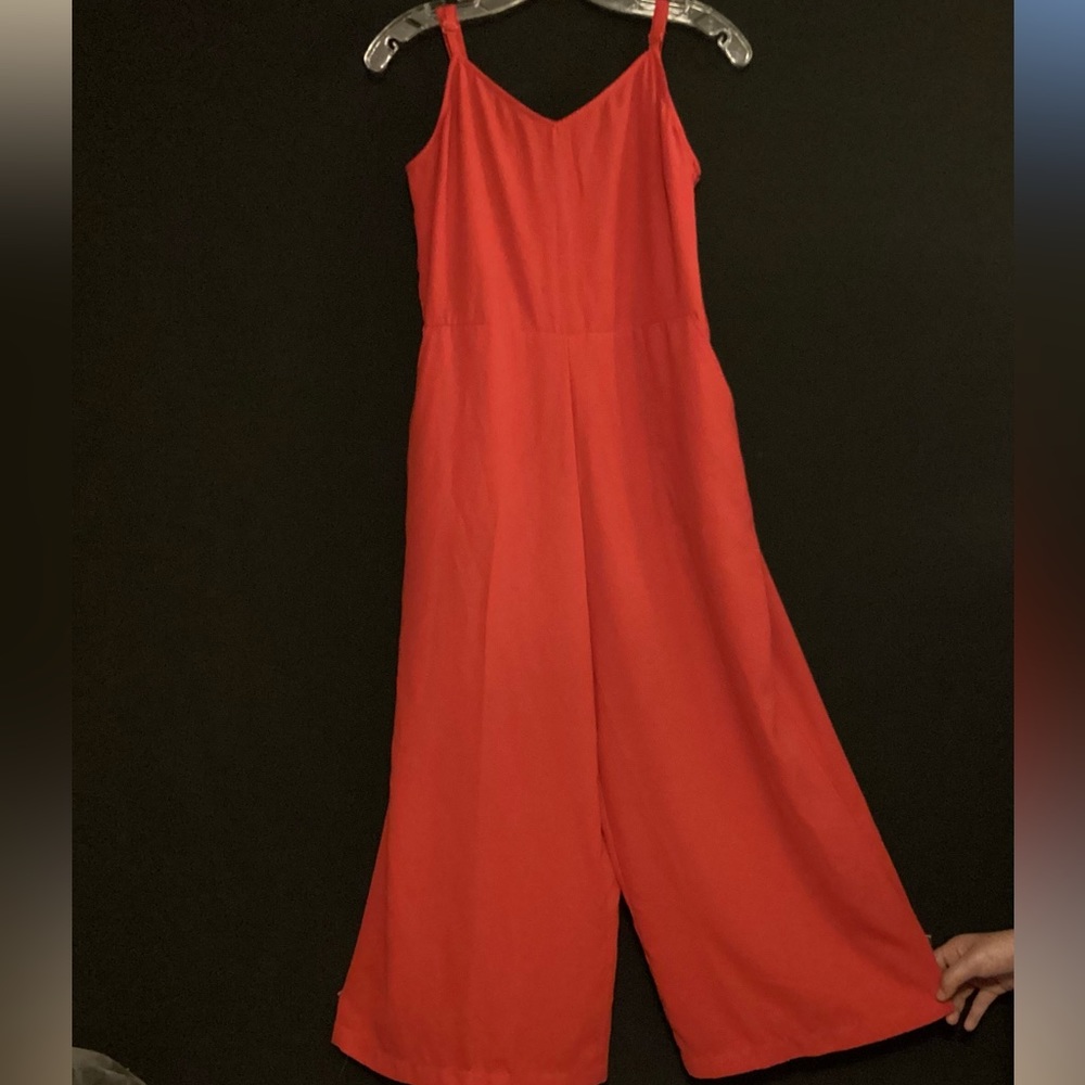 Spaghetti strap, wide leg pantsuit